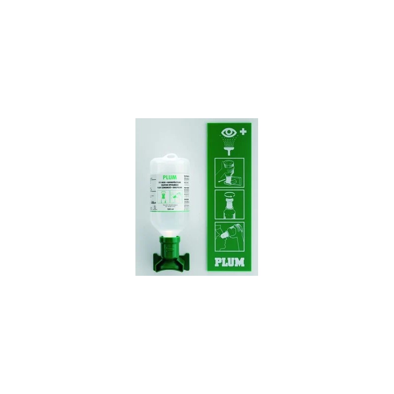 LAVEUR D'YEUX AUTONOME STATION MURALE AVEC 1 FLACON : 500 ML SOLUTION SALINE