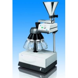 REPARTITEUR D'ECHANTILLON RETSCH PT 100 AVEC TETE 8 CANAUX, DISTRIBUTEUR VIBRANT D'ECHANTILLON DR 100 ET 10 FLACONS 250 ML