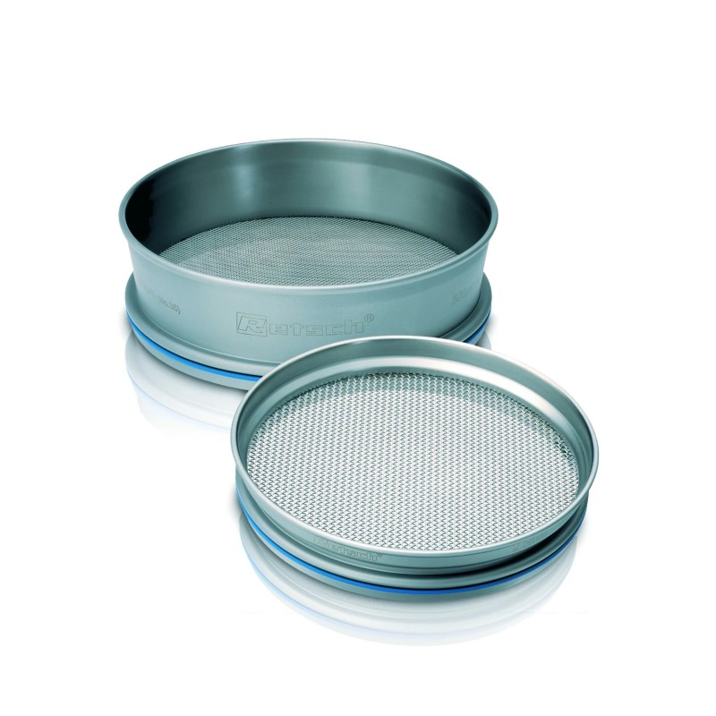 TAMIS D'ANALYSE RETSCH EN INOX DIAMETRE 450 mm HAUTEUR 100 mm ISO 3310/1 OUVERTURE 100 µm