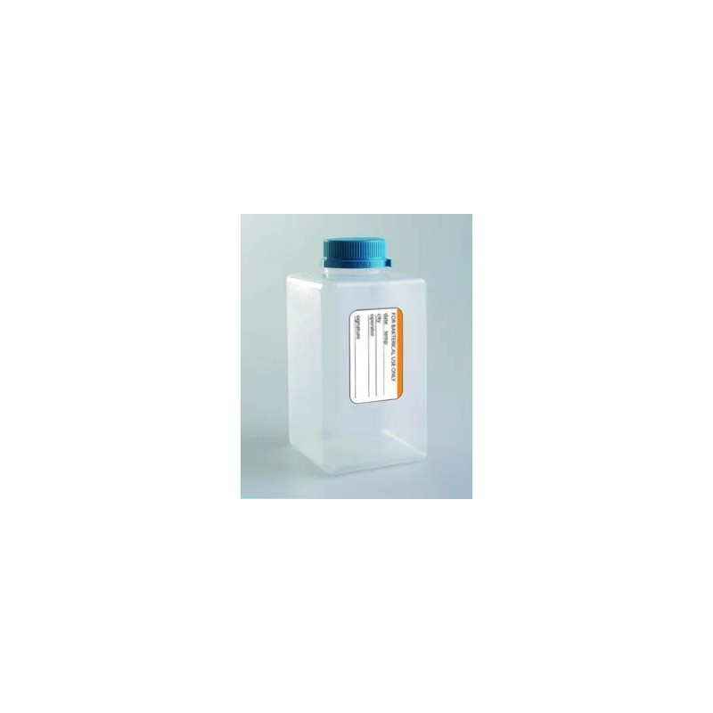 FLACON CARRE EN POLYPROPYLENE POUR PRELEVEMENT D'EAU, COL A VIS LARGE, STERILE AVEC THIOSULFATE 20 m