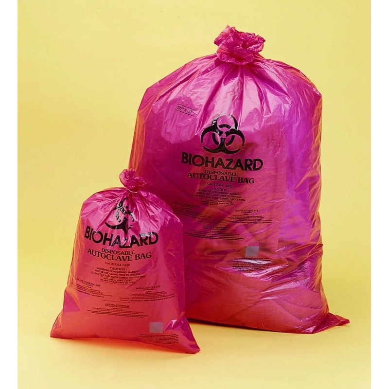 SAC EN POLYPROPYLENE AUTOCLAVABLE POUR DECHETS BIOHAZARD EPAISSEUR 38 µm
