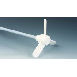 TIGE D'AGITATION EN ACIER INOX REVETEMENT PTFE, A HELICE 3 AILETTES INCLINEES EN PTFE