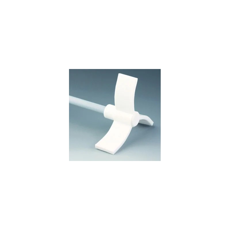 TIGE D'AGITATION EN ACIER INOX REVETEMENT PTFE , A HELICE 3 AILETTES COURBEES EN PTFE  DIAMETRE 100 