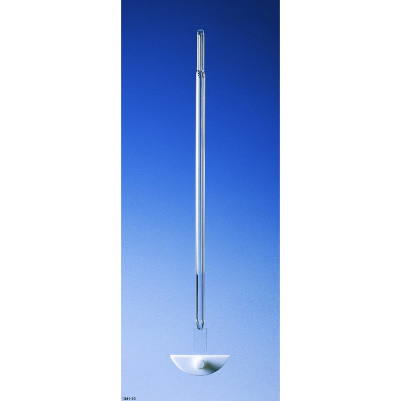 TIGE D'AGITATION EN VERRE DURAN A PALE DEMI-LUNE EN PTFE