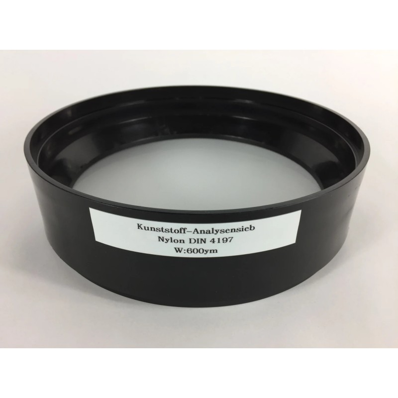 TAMIS D'ANALYSES EN POLYOXYMETHYLENE AVEC TAMIS EN NYLON DIAMETRE 200 MM OUVERTURE 41 MICRONS DIN ISO 3310/1