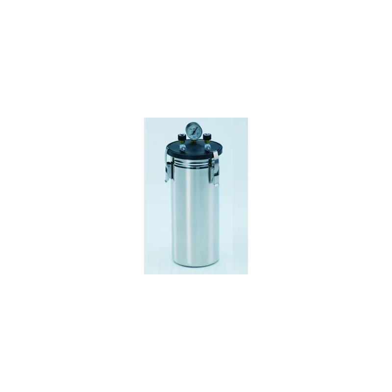 JARRE ANAEROBIE EN ACIER INOX, TAILLE STANDARD POUR 15 BOITES DE PETRI DIAMETRE 60 A 100 mm, COUVERCLE EN PLASTIQUE