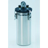 JARRE ANAEROBIE EN ACIER INOX, TAILLE STANDARD POUR 15 BOITES DE PETRI DIAMETRE 60 A 100 mm, COUVERCLE EN PLASTIQUE