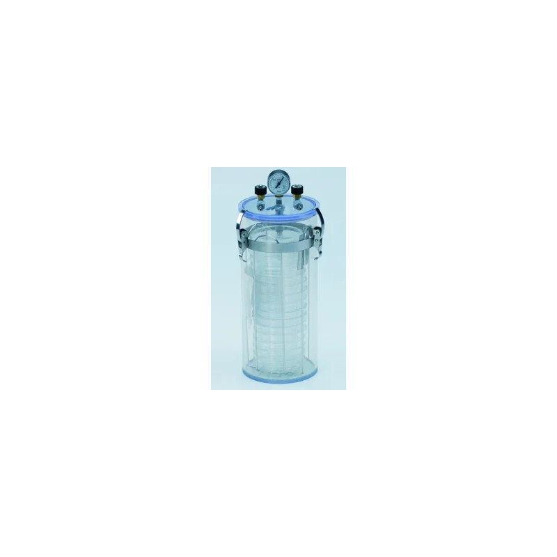 JARRE ANAEROBIE CRYSTAL ET COUVERCLE EN POLYCARBONATE POUR 15 BOITES DE PETRI DIAMETRE 60 A 100 MM