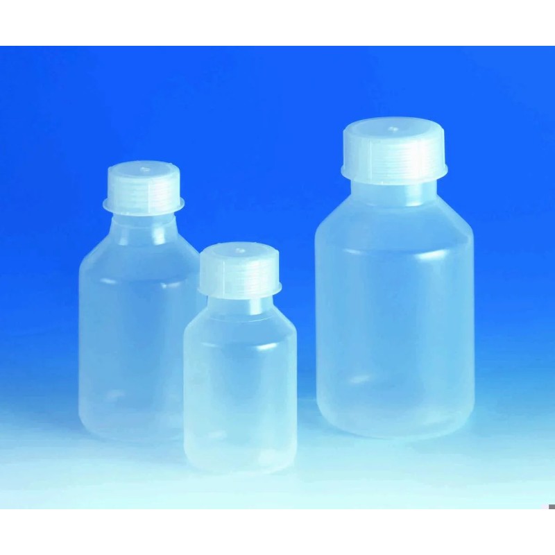 FLACON ROND A EPAULEMENT EN POLYPROPYLENE, COL A VIS GL 32 AVEC BOUCHON, 2000 ML, VENDU PAR 6, PRIX A LA PIECE
