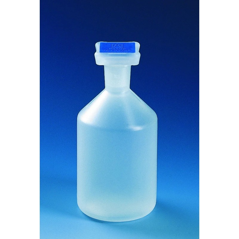 FLACON EN POLYPROPYLENE A COL RODE 24/29 AVEC BOUCHON 500 ML, VENDU PAR 10, PRIX A LA PIECE