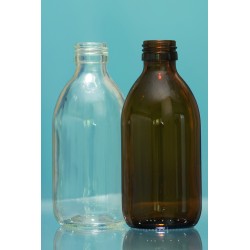 FLACON SIROP EN VERRE TRANSPARENT AVEC BAGUE PILFERPROOF PP 28 MM CAPACITE 125 ML PAR 104