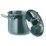 RECIPIENT EN INOX AVEC POIGNEES ET COUVERCLE, 12 L