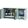 ARMOIRE DE SECURITE MULTIRISQUES SOUS PAILLASSE, ASECOS K-UB-90, 3 PORTES, MODELE K90.060.140.050.UB.3T, EQUIPEE AVEC 1 CAILLEBOTIS ET 1 BAC DE RETENTION EN ACIER ET 1 ETAGERE COULISSANTE