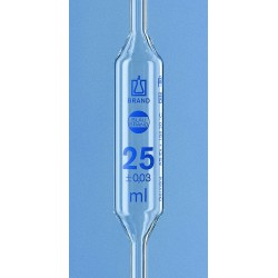 PIPETTE JAUGEE EN VERRE CLASSE AS BLAUBRAND® 2 TRAITS BLEUS 50 ml PAR 6