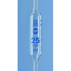 PIPETTE JAUGEE EN VERRE CLASSE AS BLAUBRAND® 1 TRAIT BLEU 10  ml
