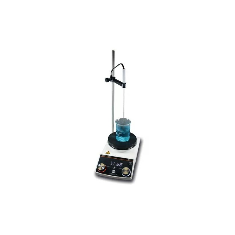 AGITATEUR MAGNETIQUE CHAUFFANT LLG PREMIUM LINE HEI-PLATE MIX n HEAT CORE+ AVEC SONDE PT1000,  TIGE STATIF ET HOUSSE 