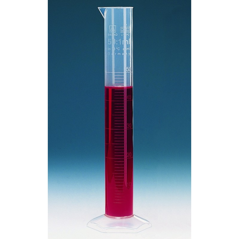 EPROUVETTE EN POLYPROPYLENE CLASSE B GRADUATIONS EN RELIEF 1000 ml / 10 ml PAR 5