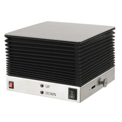 SUPPORT ELEVATEUR ELECTRIQUE EN ACIER INOX/PTFE 240x240 mm HAUTEUR 120 A 300 mm CHARGE MAX 25 Kg