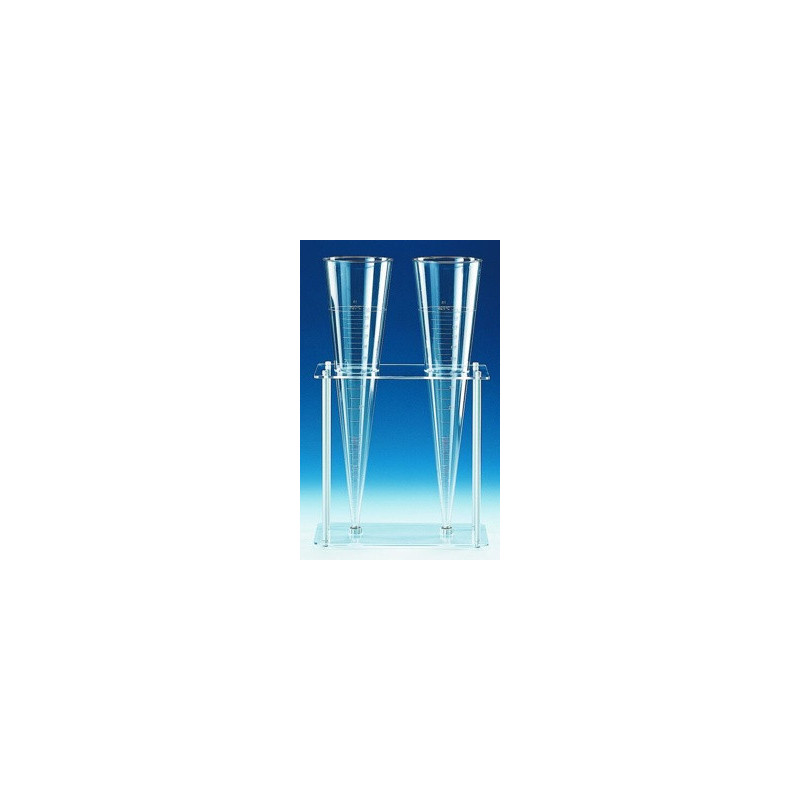 SUPPORT EN PMMA/PP POUR 2 CONES DE SEDIMENTATION D'IMHOFF 300 X 130 X 315 mm