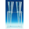 SUPPORT EN PMMA/PP POUR 2 CONES DE SEDIMENTATION D'IMHOFF 300 X 130 X 315 mm