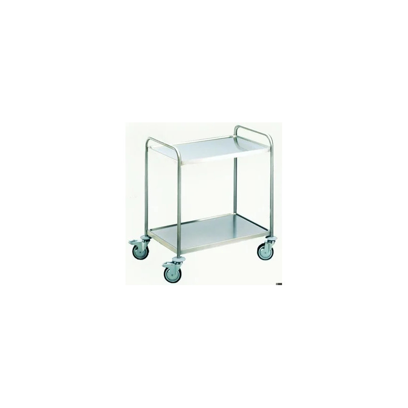 CHARIOT DE LABORATOIRE EN INOX MSW 8 X 5/2 - 2 PLATEAUX - DIM HORS TOUT L900 X P600 X H940 mm