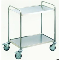CHARIOT DE LABORATOIRE EN INOX MSW 8 X 532 - 3 PLATEAUX DIM L900 X P600 X H940 mm