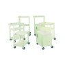 CHARIOT DE LABORATOIRE EN POLYETHYLENE WT 26 COLORIS GRIS MODELE 2 PLATEAUX DIMENSIONS EXTERNES 61 x 46 x 66 CM