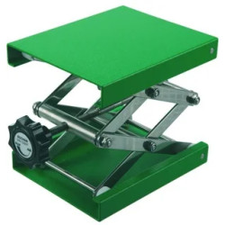 SUPPORT ELEVATEUR EN ALUMINIUM REVETU EPOXY VERT 200x200 mm HAUT. MAX 275 mm