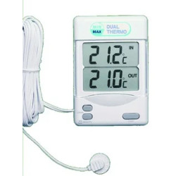 THERMOMETRE MINIMA-MAXIMA, INTERIEUR / EXTERIEUR -50 A +70øC PRECISION 0,1øC