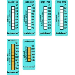 THERMOMETRE RUBAN TESTOTERM® IRREVERSIBLE 8 TEMPERATURES VERTICALES + 116 / + 154 °C PAR 10
