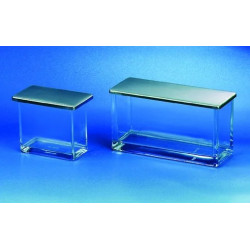 CUVE NANO EN VERRE POUR PLAQUE CCM 100 X 100 mm AVEC COUVERCLE PLAT EN VERRE