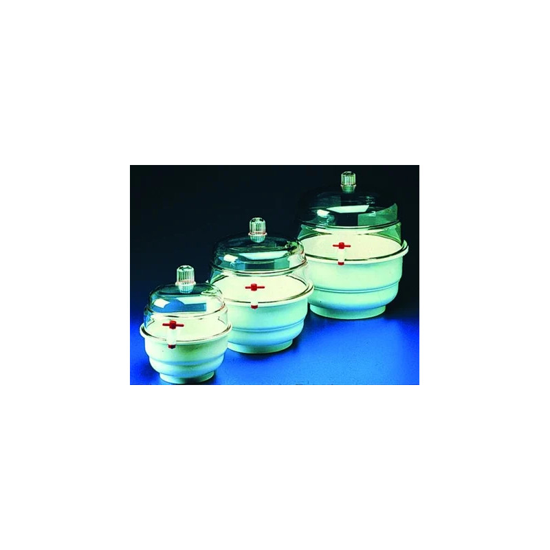 DESSICCATEUR A VIDE EN POLYPROPYLENE AVEC COUVERCLE POLYCARBONATE, DIAMETRE EXT. CORPS 273 MM