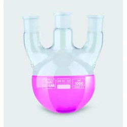 BALLON EN VERRE BOROSILICATE FOND ROND TRICOL RODE RODAGE CENTRAL 29/32, LATERAUX VERTICAUX 29/32
