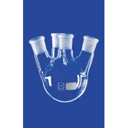 BALLON EN VERRE DURAN FOND ROND 4 COLS RODES RODAGE CENTRAL 29/32, LATERAUX INCLINES 15° 29/32