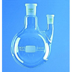BALLON EN VERRE DURAN FOND ROND BICOL RODE RODAGE CENTRAL 29/32, LATERAL VERTICAL 29/32
