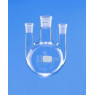BALLON EN VERRE DURAN FOND ROND TRICOL RODE RODAGE CENTRAL 45/40, LATERAUX VERTICAUX 29/32