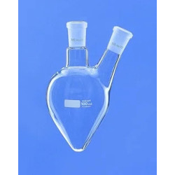 BALLON EN VERRE DURAN FORME POIRE BICOL RODE RODAGE CENTRAL 14/23, LATERAL INCLINE 14/23