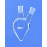 BALLON EN VERRE DURAN FORME POIRE BICOL RODE RODAGE CENTRAL 14/23, LATERAL INCLINE 14/23