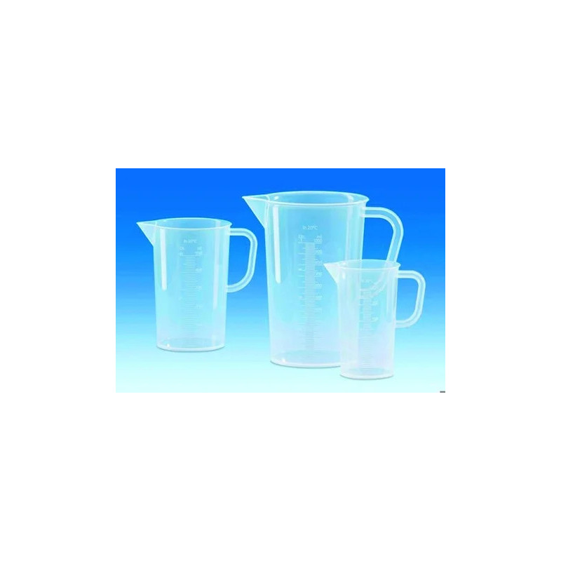 BECHER EN POLYPROPYLENE VITLAB AVEC POIGNEE, GRADUATIONS EN RELIEF ET BEC VERSEUR