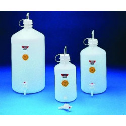 BONBONNE EN POLYETHYLENE HAUTE DENSITE A COL ETROIT, AVEC POIGNEE EN METAL SANS ROBINET