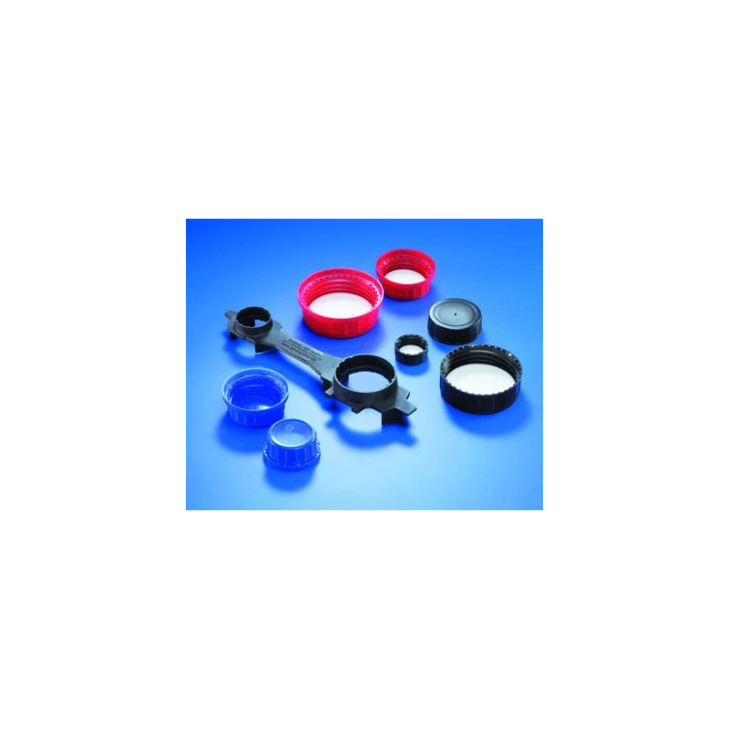 BOUCHON A VIS EN POLYPROPYLENE AVEC BAGUE D'INVIOLABILITE ET JOINT EN MOUSSE DE POLYETHYLENE