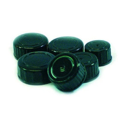 BOUCHON A VIS EN POLYPROPYLENE NOIR AVEC JOINT EN POLYETHYLENE PAR 100