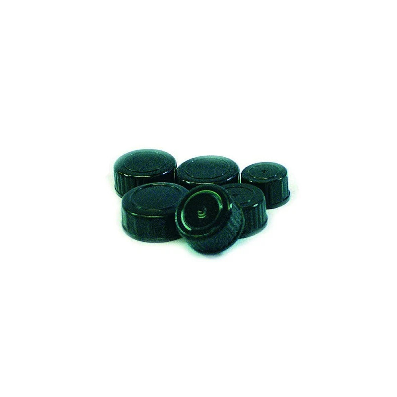 BOUCHON A VIS EN POLYPROPYLENE NOIR AVEC JOINT EN POLYETHYLENE PAR 100