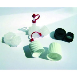 BOUCHON A VIS EN POLYPROPYLENE BLANC GL25 AVEC POINTE DE DISTRIBUTION