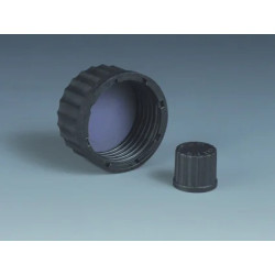 BOUCHON A VIS EN PPS NOIR HAUTE TEMPERATURE, JOINT EN SILICONE/PTFE