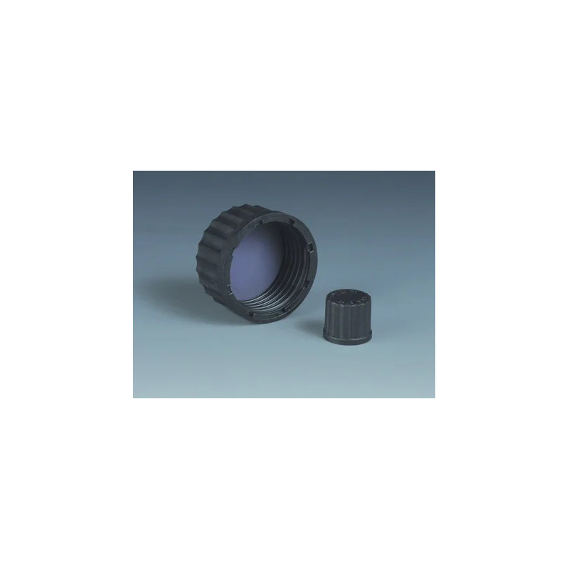 BOUCHON A VIS EN PPS NOIR HAUTE TEMPERATURE, JOINT EN SILICONE/PTFE