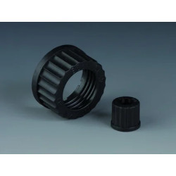 BOUCHON A VIS EN PPS NOIR HAUTE TEMPERATURE AVEC OUVERTURE CENTRALE