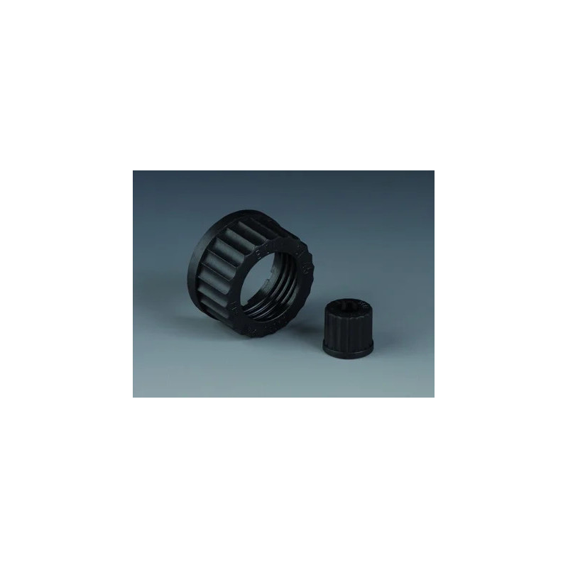 BOUCHON A VIS EN PPS NOIR HAUTE TEMPERATURE AVEC OUVERTURE CENTRALE