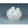 BOUCHON DE TRANSFERT A VIS EN PTFE POUR FUT, AVEC FILETAGE MALE ET 4 RACCORDS GL18