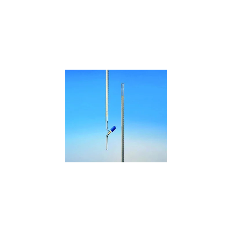 BURETTE EN VERRE BOROSILICATE HIRSCHMANN CLASSE AS SCHELLBACH, AVEC ROBINET A POINTEAU PTFE